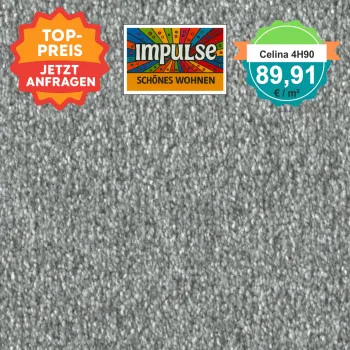 Teppich-Ausschnitt Vorwerk Celina 4H90 grün mit Preisschild 89,91 €/m²